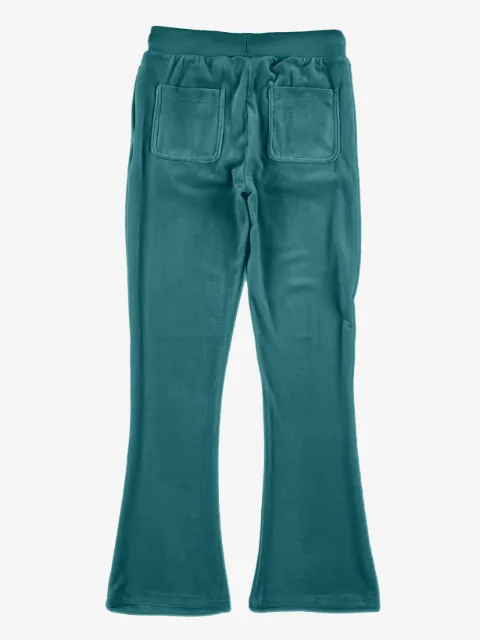 Juicy Couture Kids 디아만테 벨루어 부츠컷 트랙 팬츠