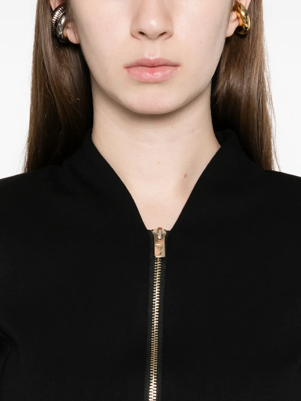 Macron Zip-up Shirt In Black