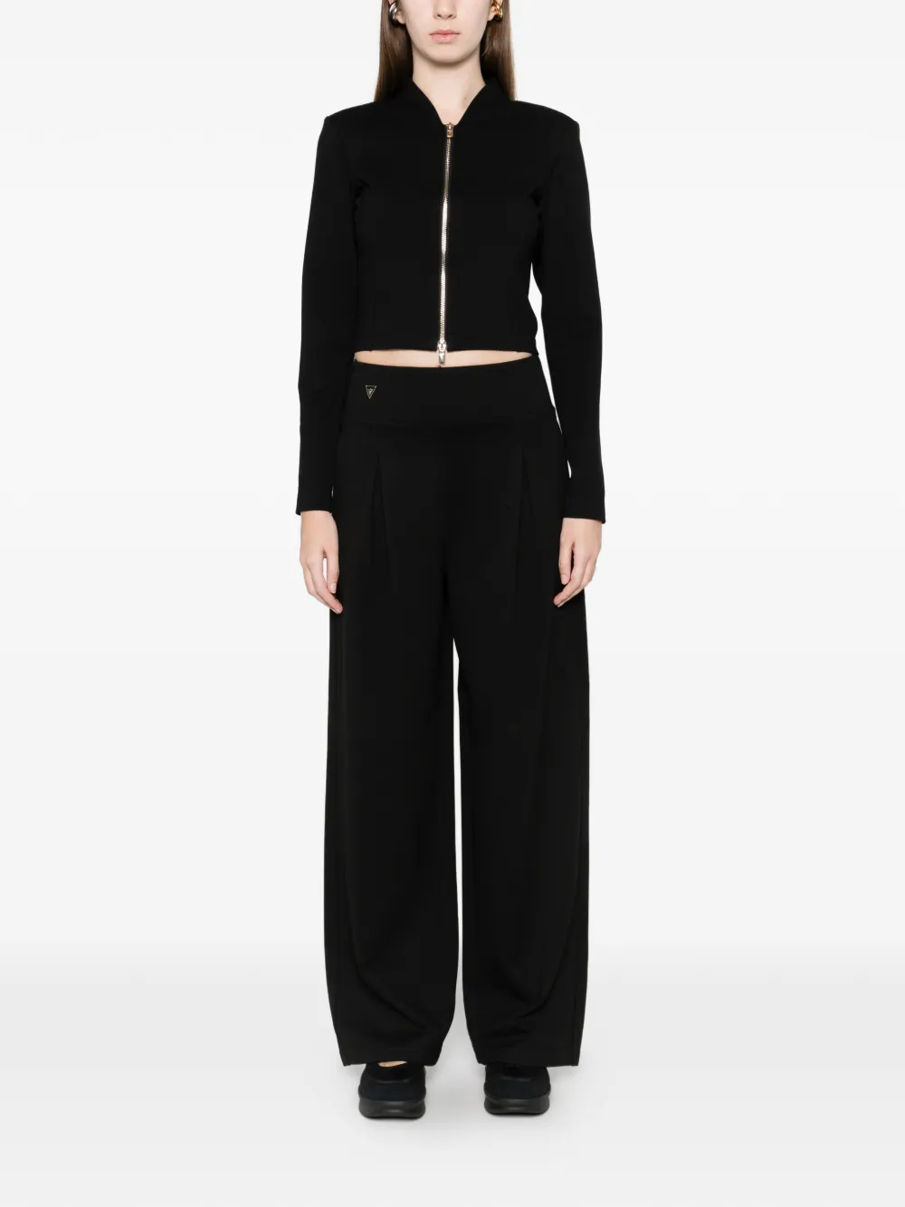 Macron Zip-up Shirt In Black