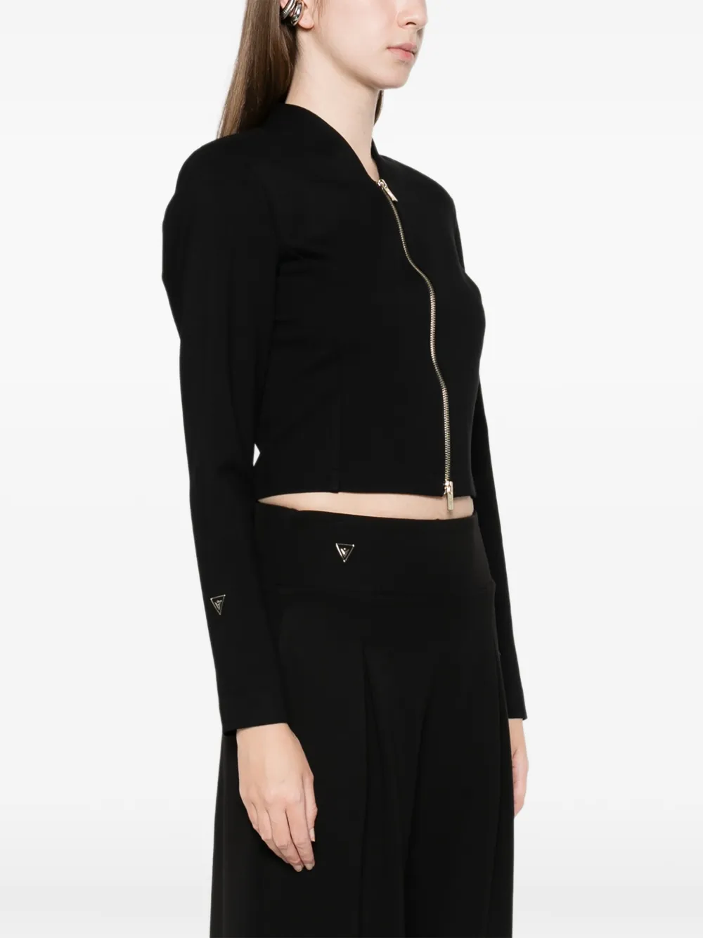 Macron Zip-up Shirt In Black
