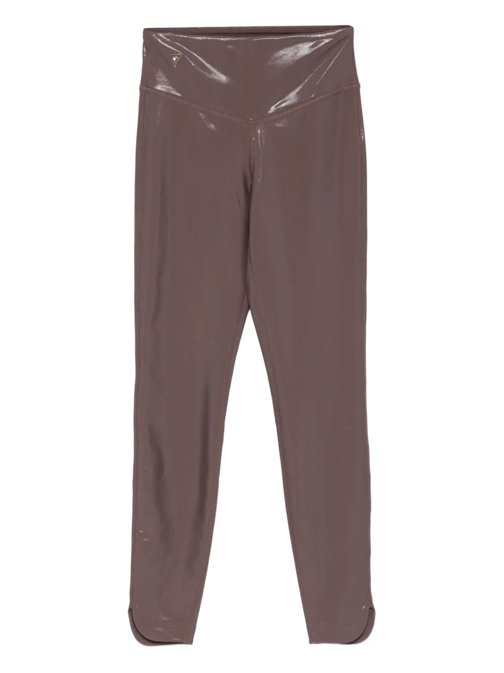 Macron Camilla Split-hem Leggings In Brown