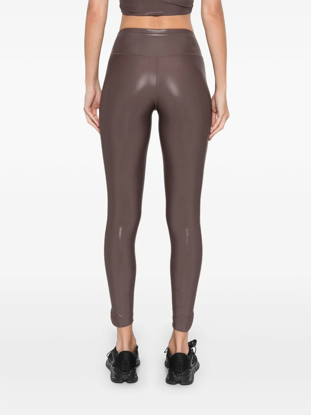 Macron Camilla Split-hem Leggings In Brown