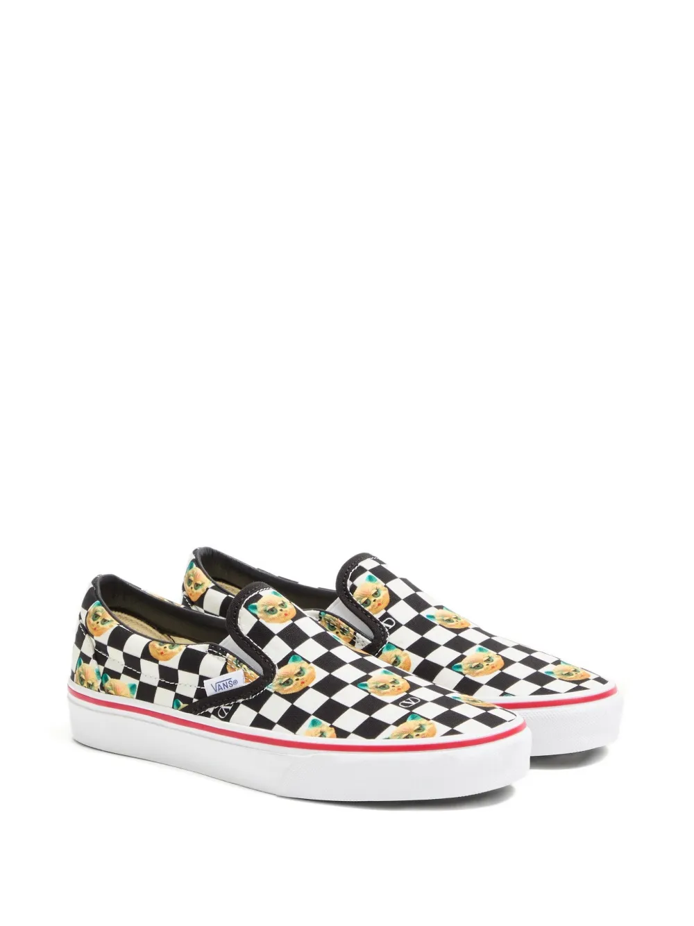 Valentino Garavani x Vans slip-on sneakers met ruiten Wit