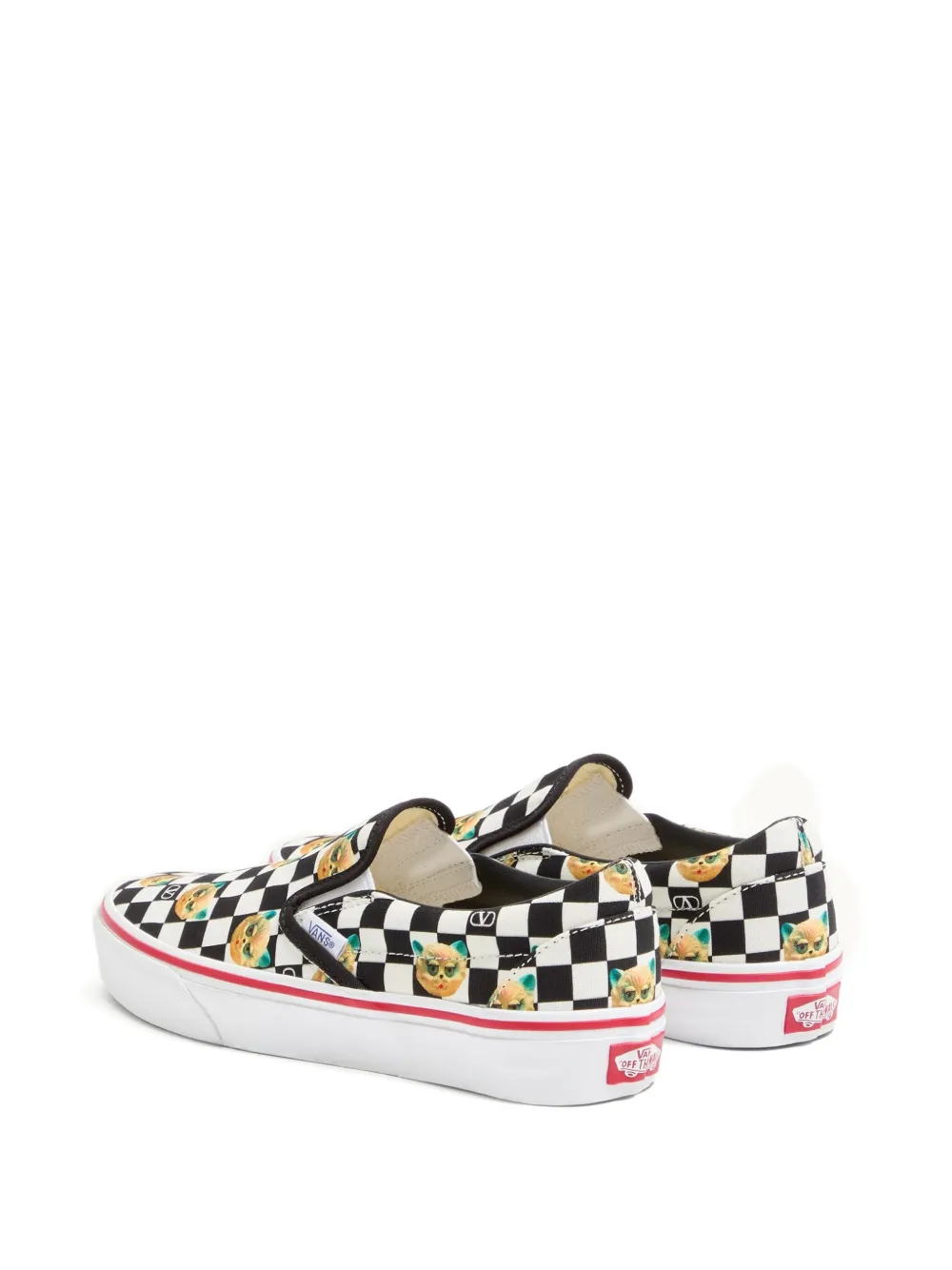 Valentino Garavani x Vans slip-on sneakers met ruiten Wit