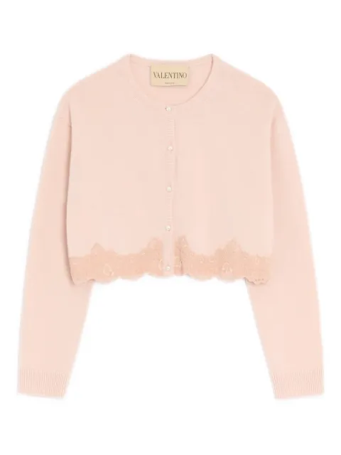Valentino Garavani lace-trim wool cardigan