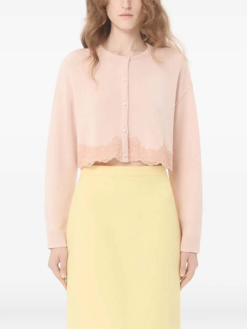 Valentino Garavani Wollen vest met kanten afwerking Roze