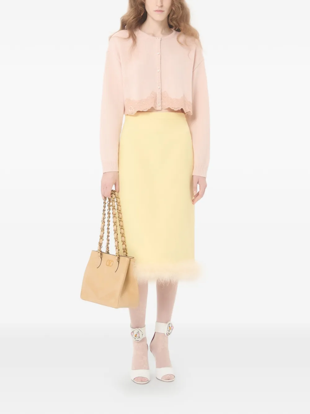 Valentino Garavani Wollen vest met kanten afwerking Roze