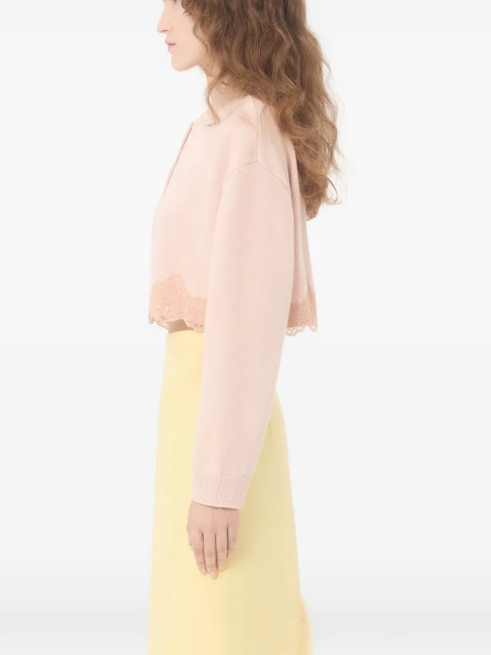 Valentino Garavani Wollen vest met kanten afwerking Roze