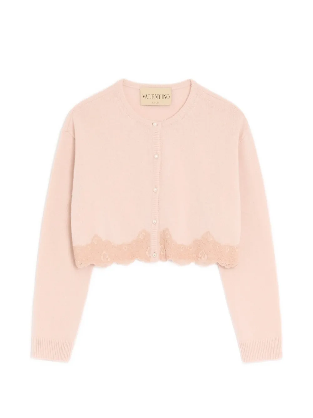 Valentino Garavani lace-trim wool cardigan - Rosa