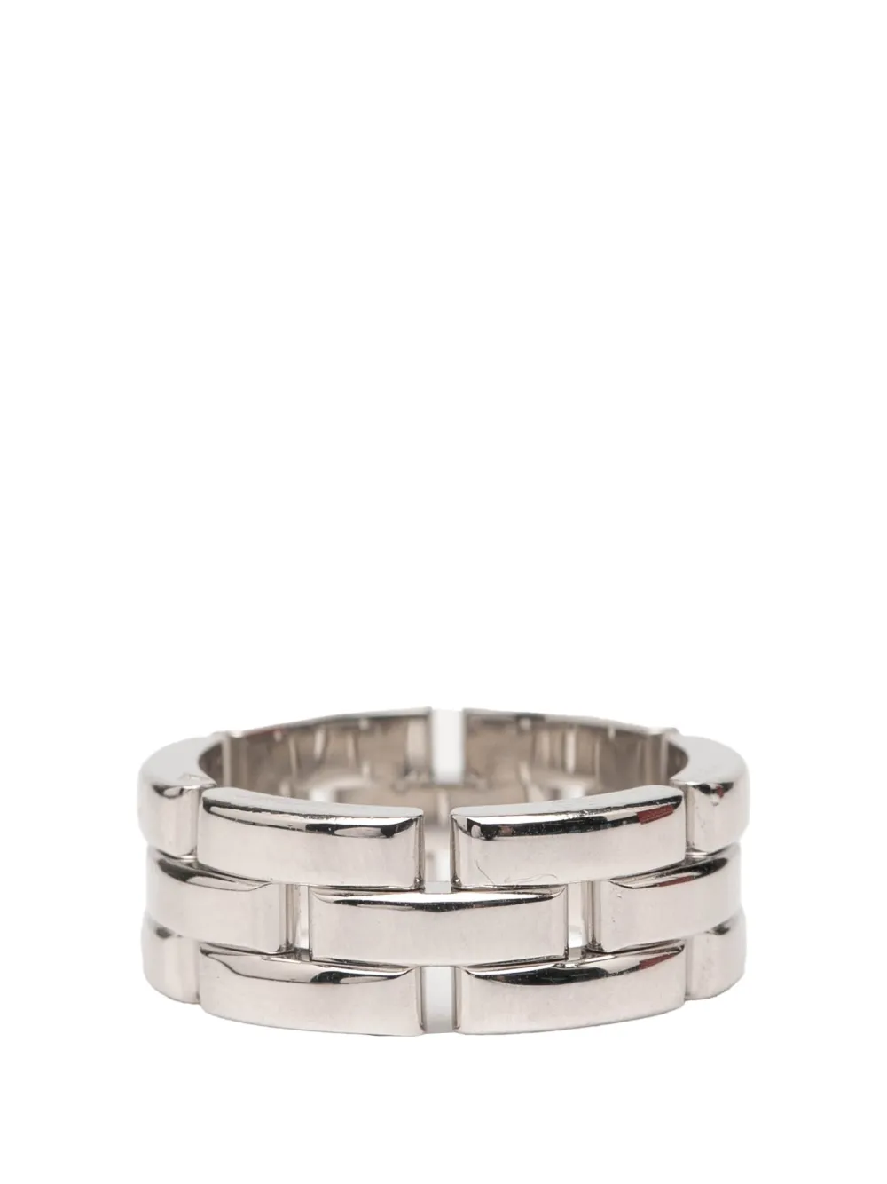 Cartier 2000-2015 18Kホワイトゴールド トリプルロー マイヨン パンテール リング - シルバートーン