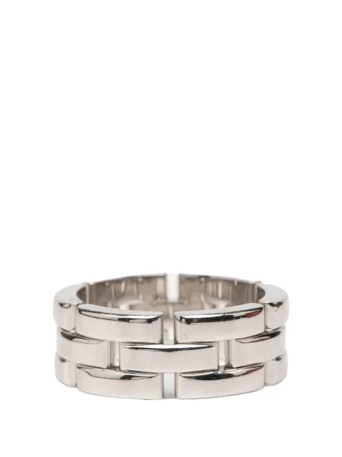 Cartier 2000-2015 18K White Gold Triple Row Maillon Panthère ring