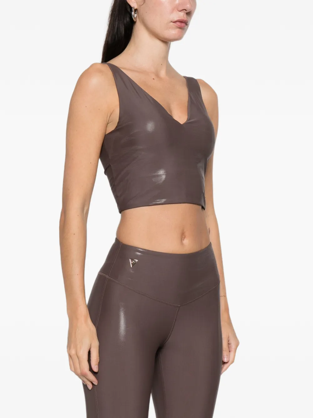 Macron Beba V-neck Sports Bra In Brown