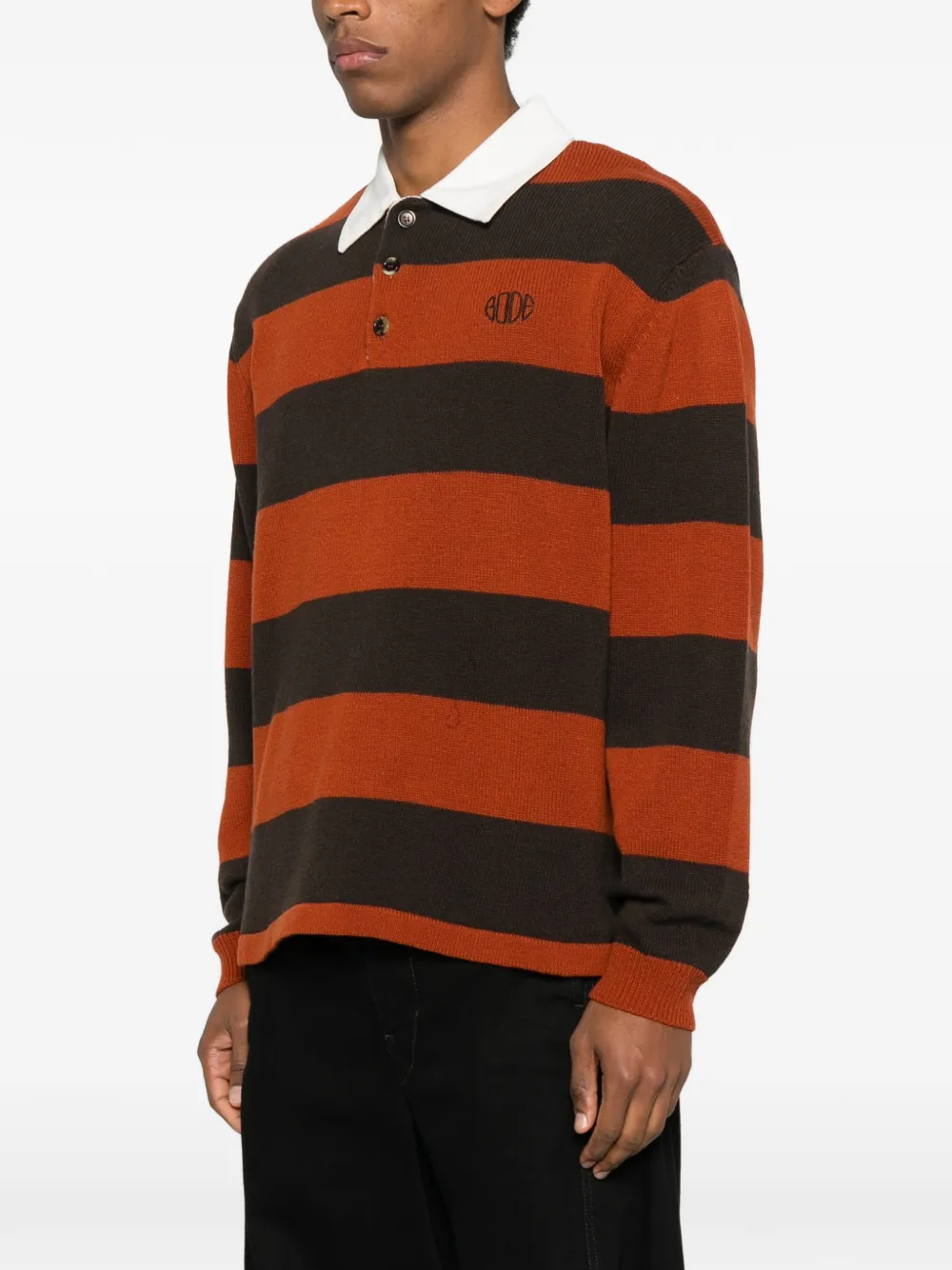 BODE Poloshirt met gestreepte kraag Bruin