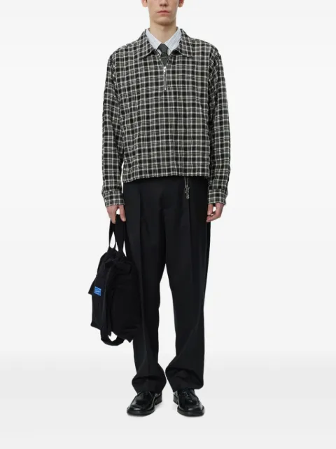 mfpen camisa con motivo de cuadros y cuarto de cierre