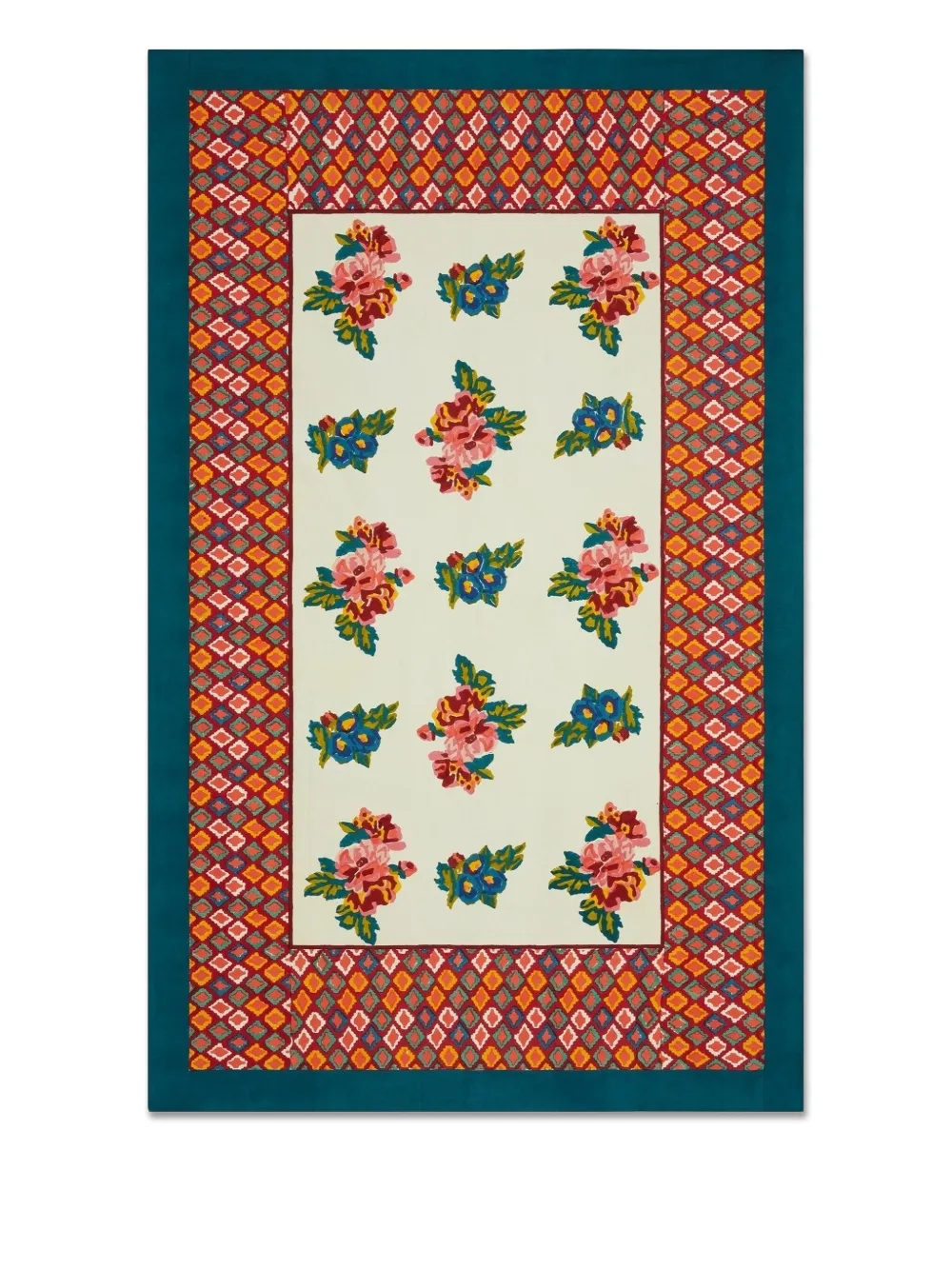 Lisa Corti nappe de table à fleurs (270 cm x 180 cm) | tons neutres | Image 1