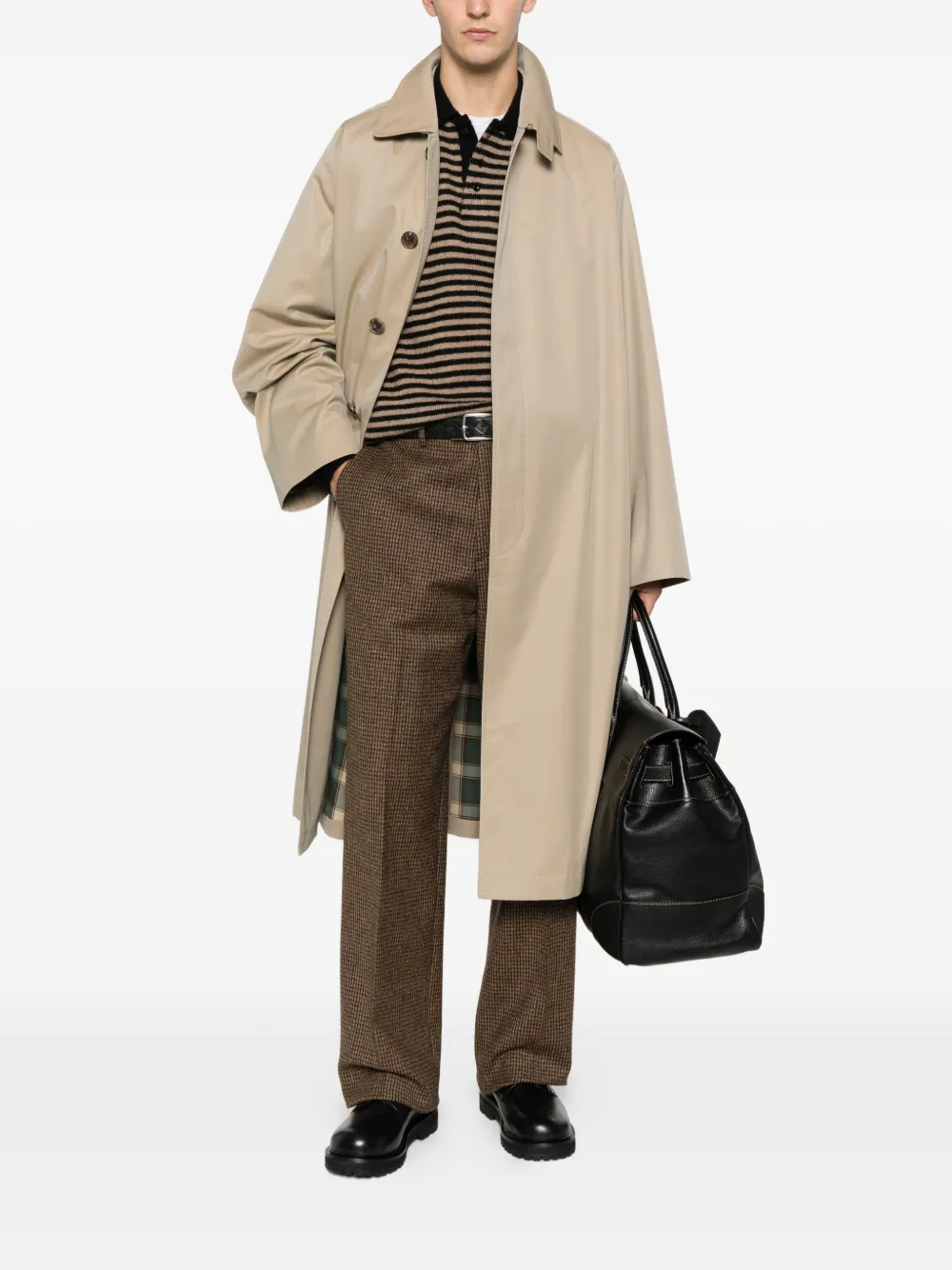 Emporio Armani checkered trousers - Bruin