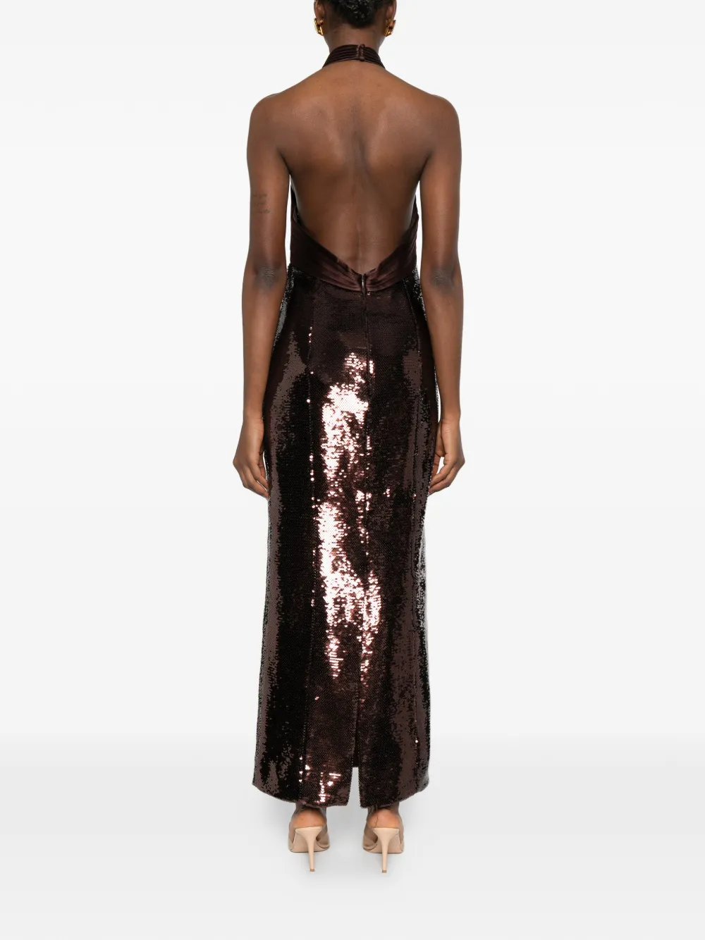 Retrofete Tamra maxi-jurk Bruin