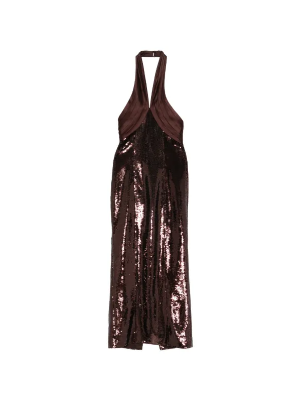 asymmetrical brown dress Coperni main image 0