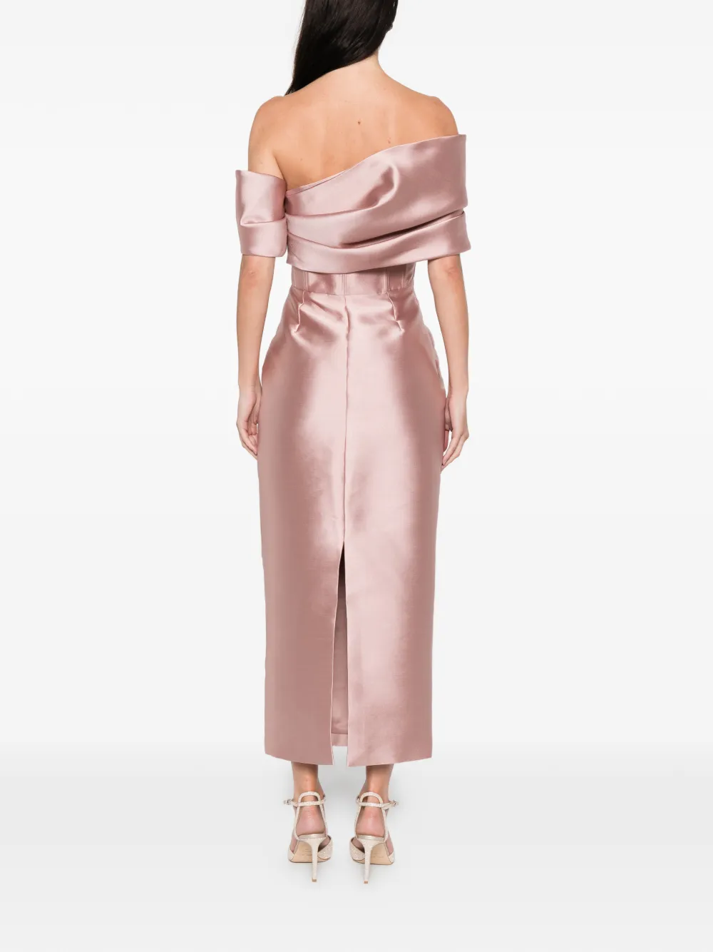 Solace London Off-shoulder Dress In Pink