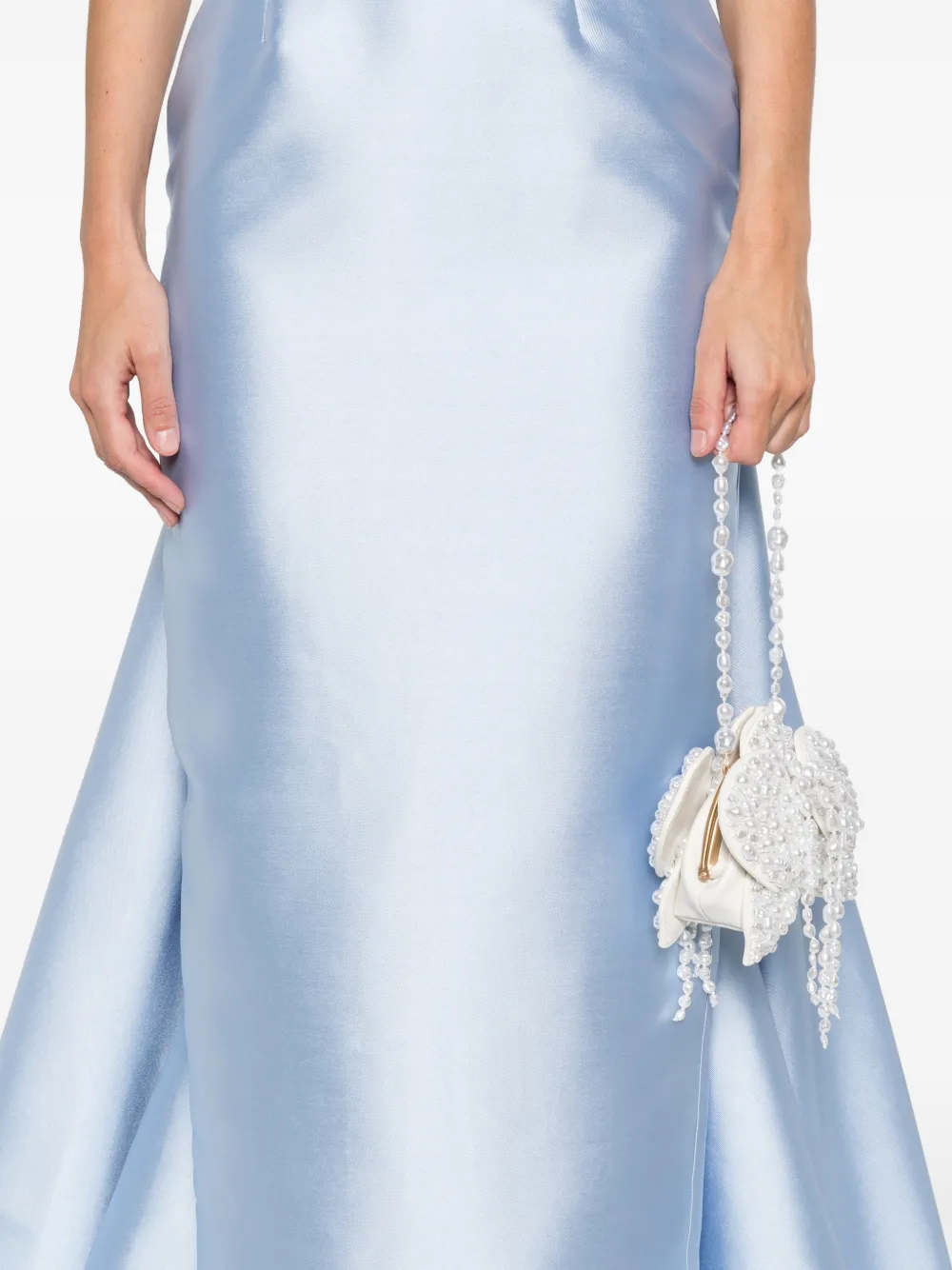 Solace London Strapless Maxi Dress In Blue