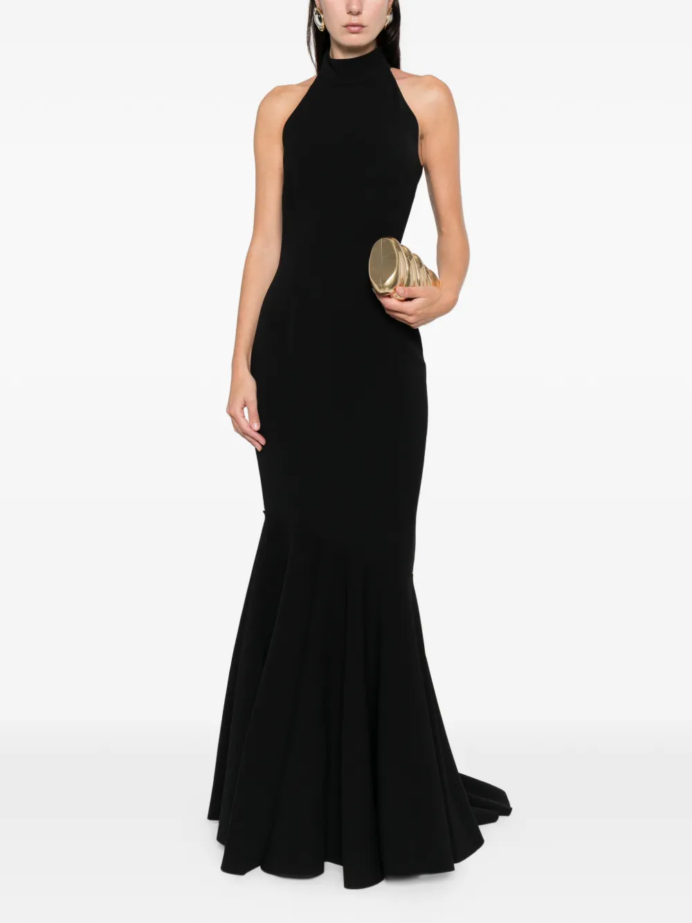Solace London halterneck maxi dress - Zwart