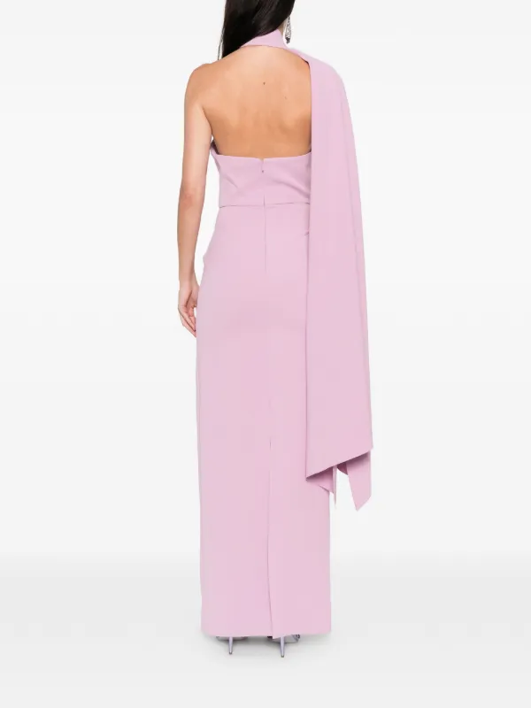 solace london pink one shoulder dress Solace London Marcela Bow-embellished Faille Mini Dress Pink Solace London