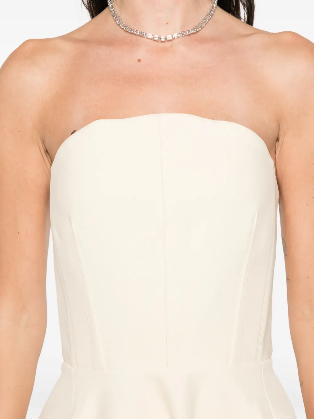 Solace London Strapless jurk Beige