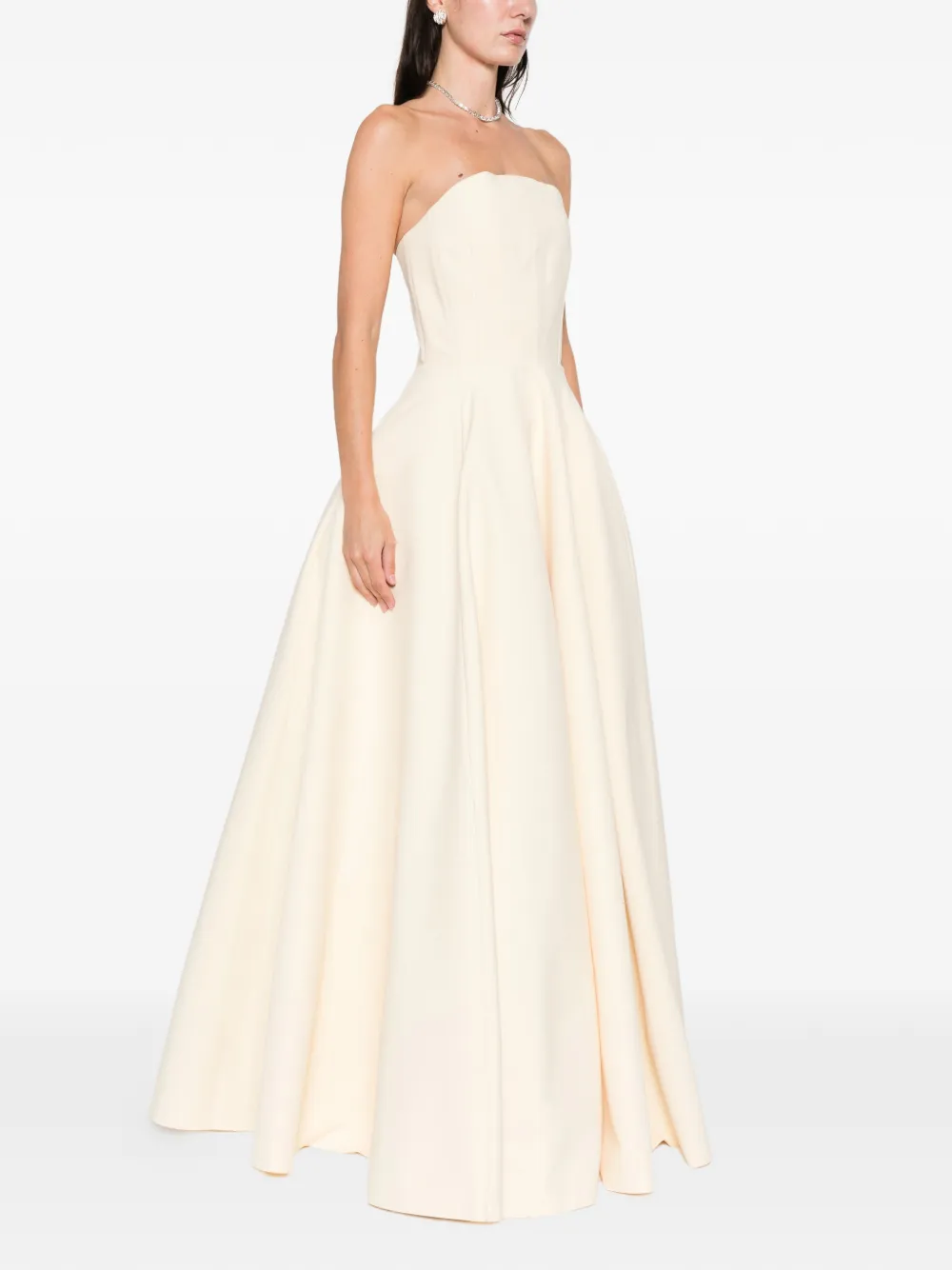 Solace London Strapless jurk Beige