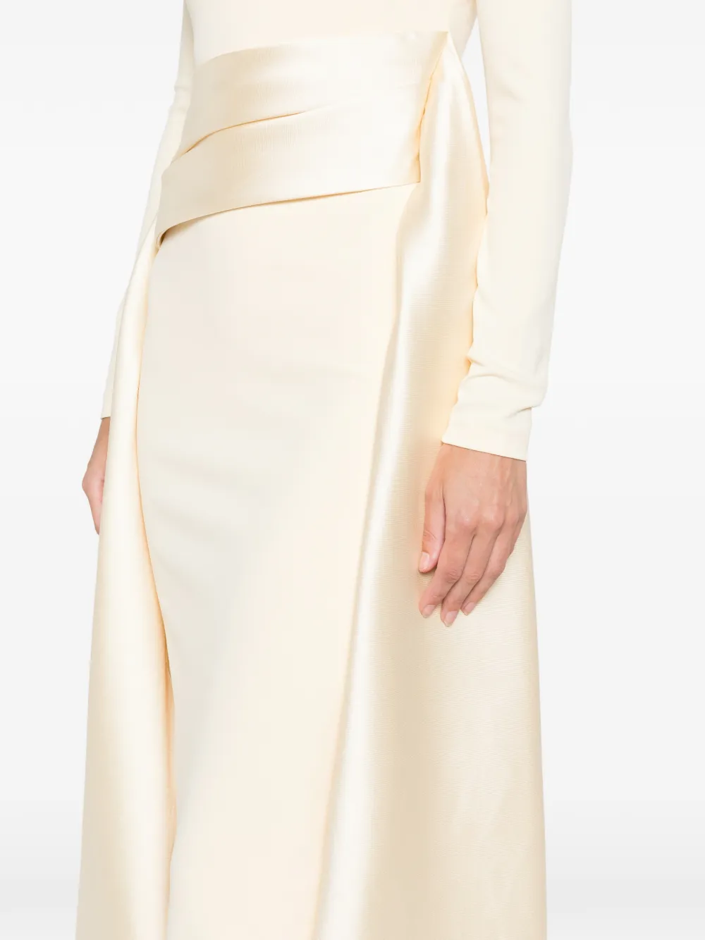 Solace London Roll-neck Maxi Dress In Brown