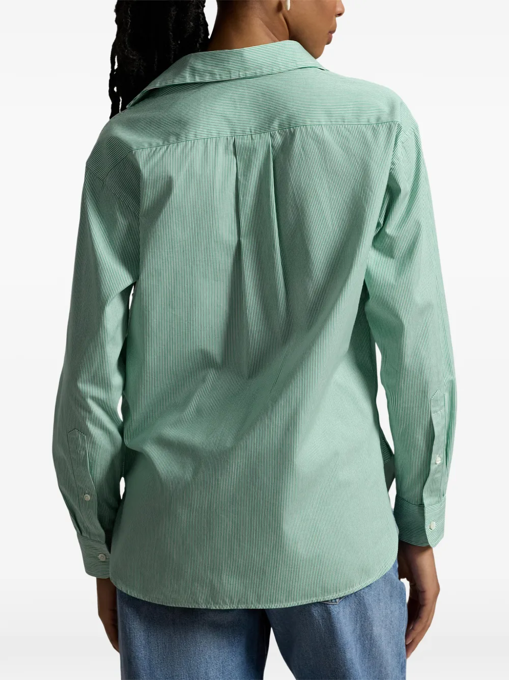 Polo Ralph Lauren Ruimvallende gestreepte katoenen blouse Groen