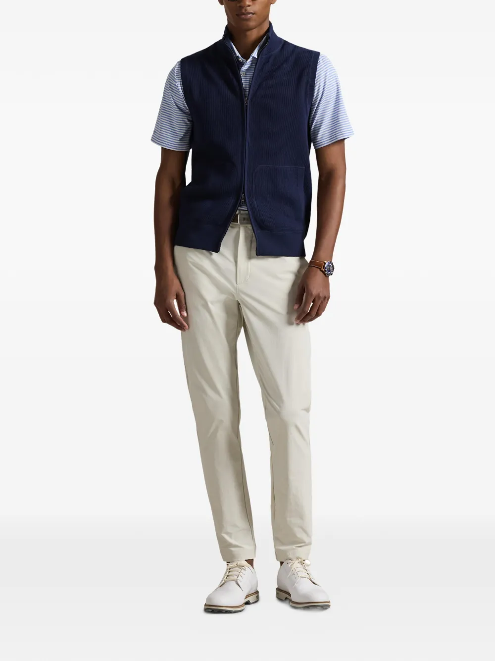 RLX Ralph Lauren Top met hoge opstaande hals en rits - Blauw