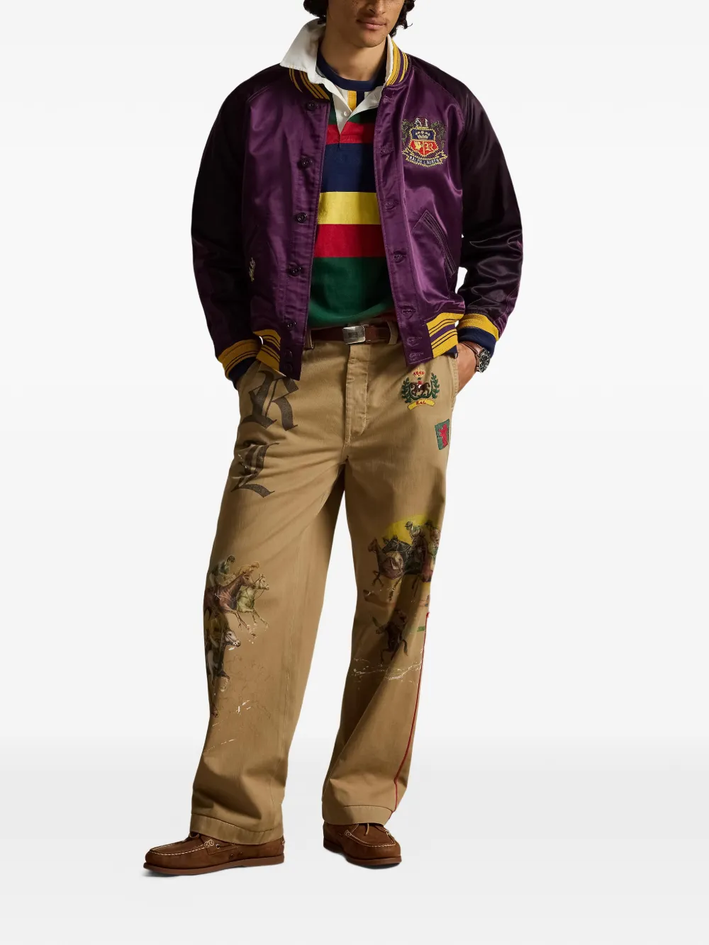 Polo Ralph Lauren Broek met borduurwerk Beige