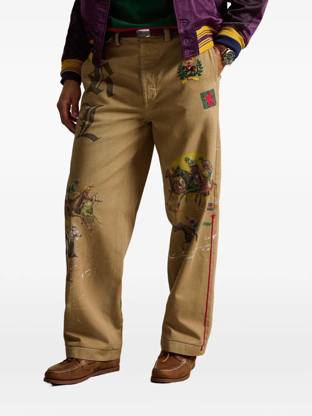 Polo Ralph Lauren Broek met borduurwerk Beige