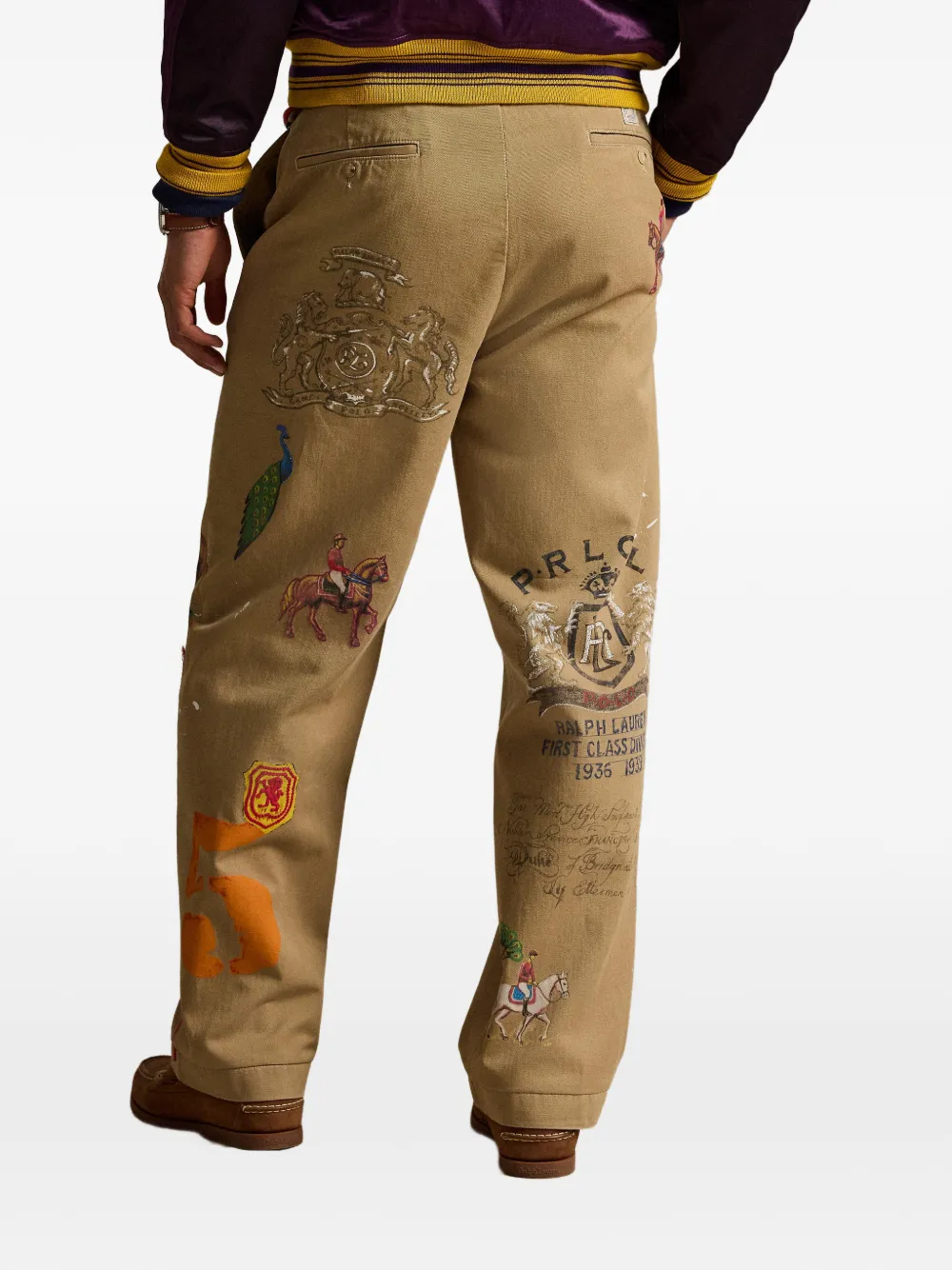 Polo Ralph Lauren Broek met borduurwerk Beige