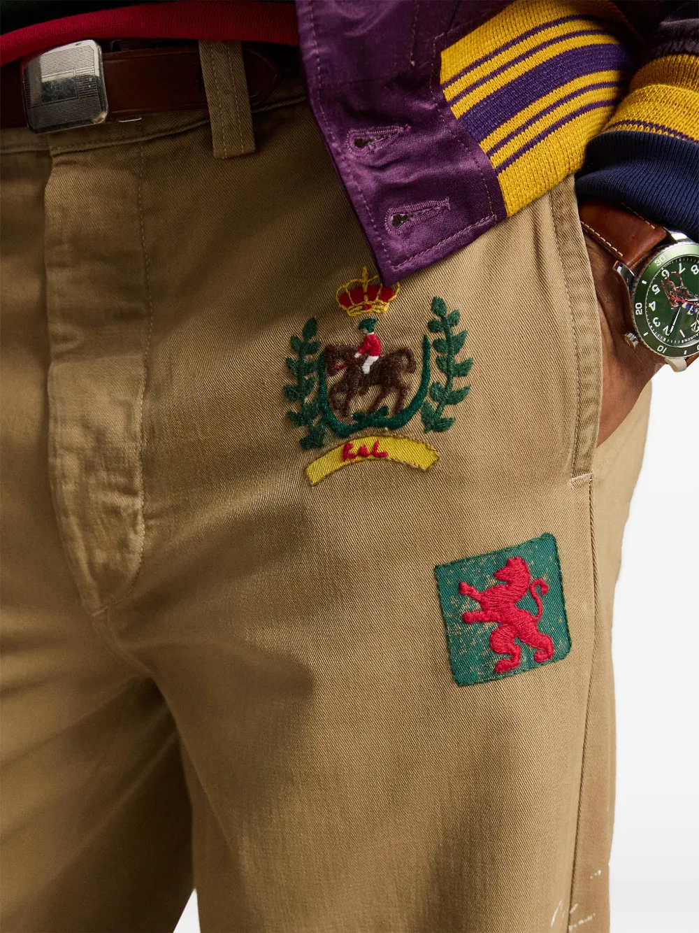 Polo Ralph Lauren Broek met borduurwerk Beige