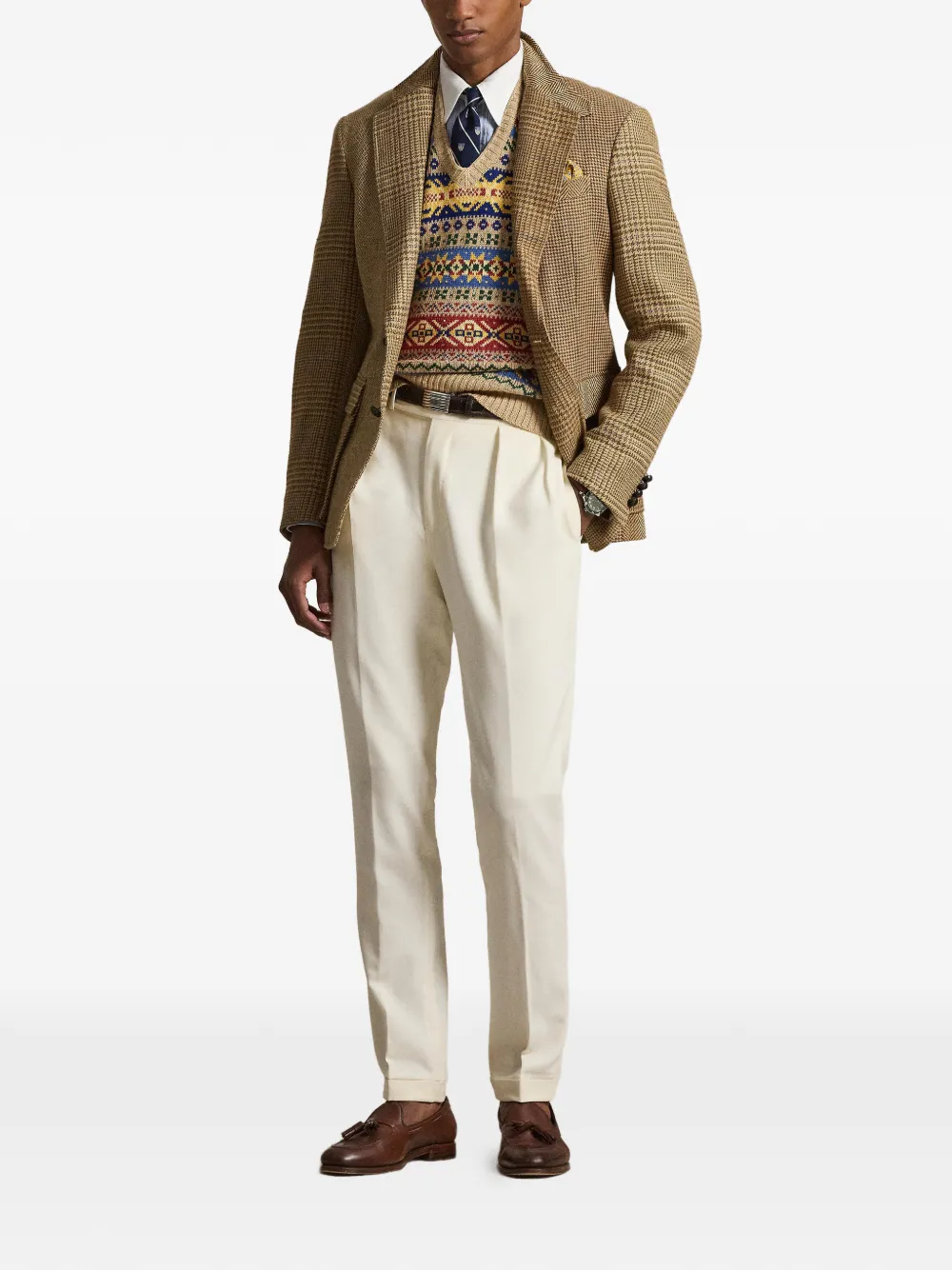 Polo Ralph Lauren Fair Isle gilet met V-hals Beige