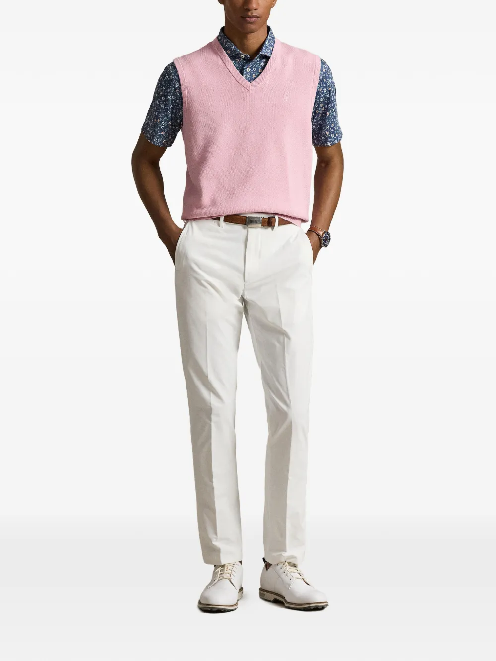 RLX Ralph Lauren V-neck polo-embroidery Vest | Pink | FARFETCH