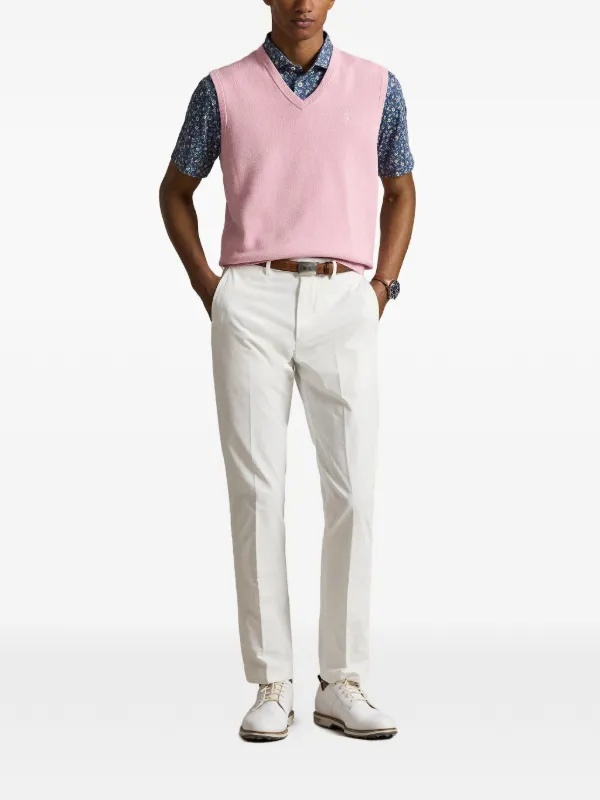 RLX Ralph Lauren V-neck polo-embroidery Vest | Pink | FARFETCH