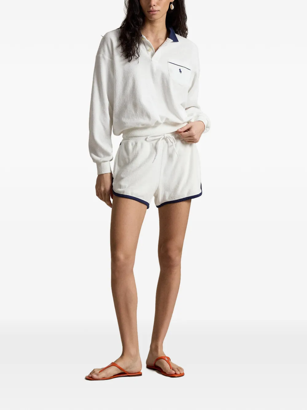 Polo Ralph Lauren Terry trainingsshorts met trekkoordtaille Beige