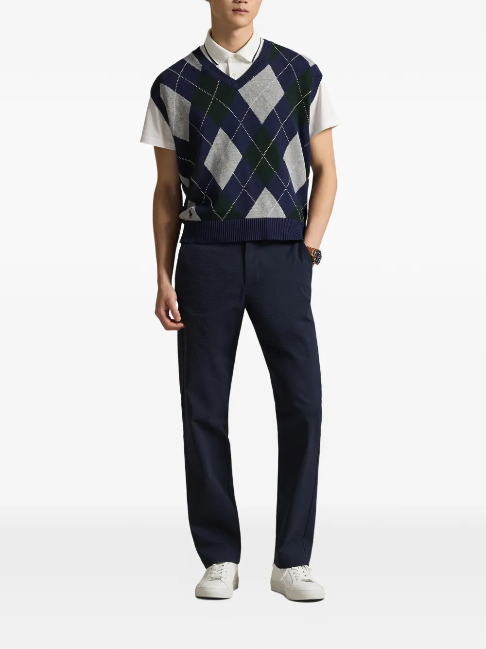 RLX Ralph Lauren Poloshirt met argyle patroon - Blauw