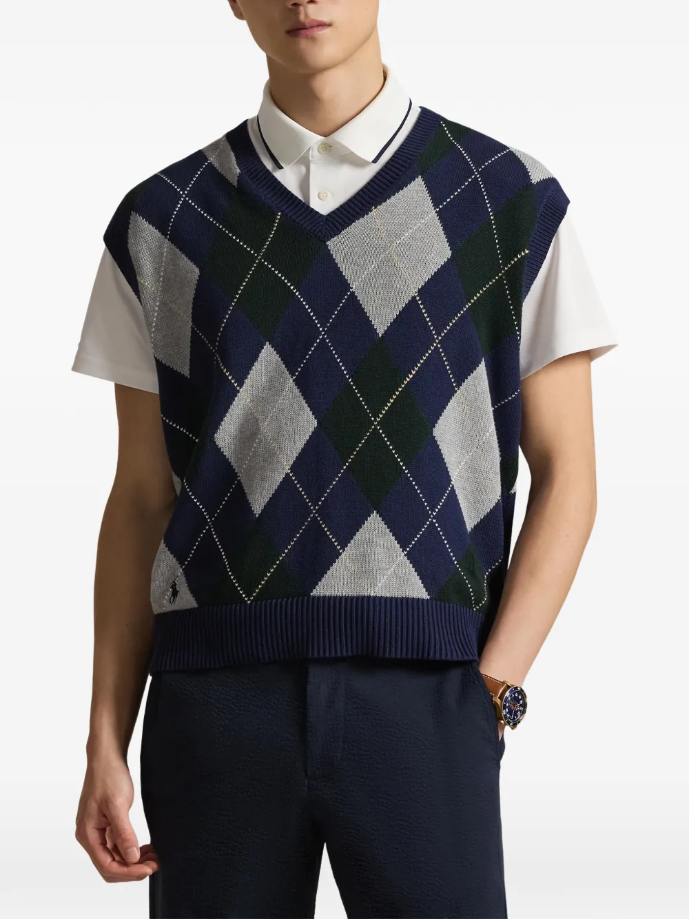 Argyle Polo Vest