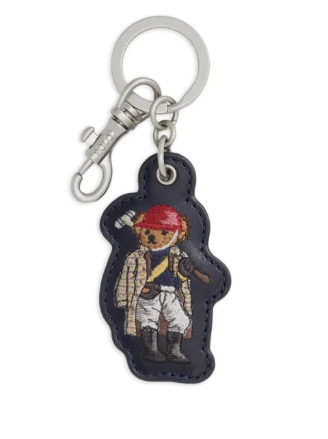 Polo Ralph Lauren embroidered-polo bear leather key fob