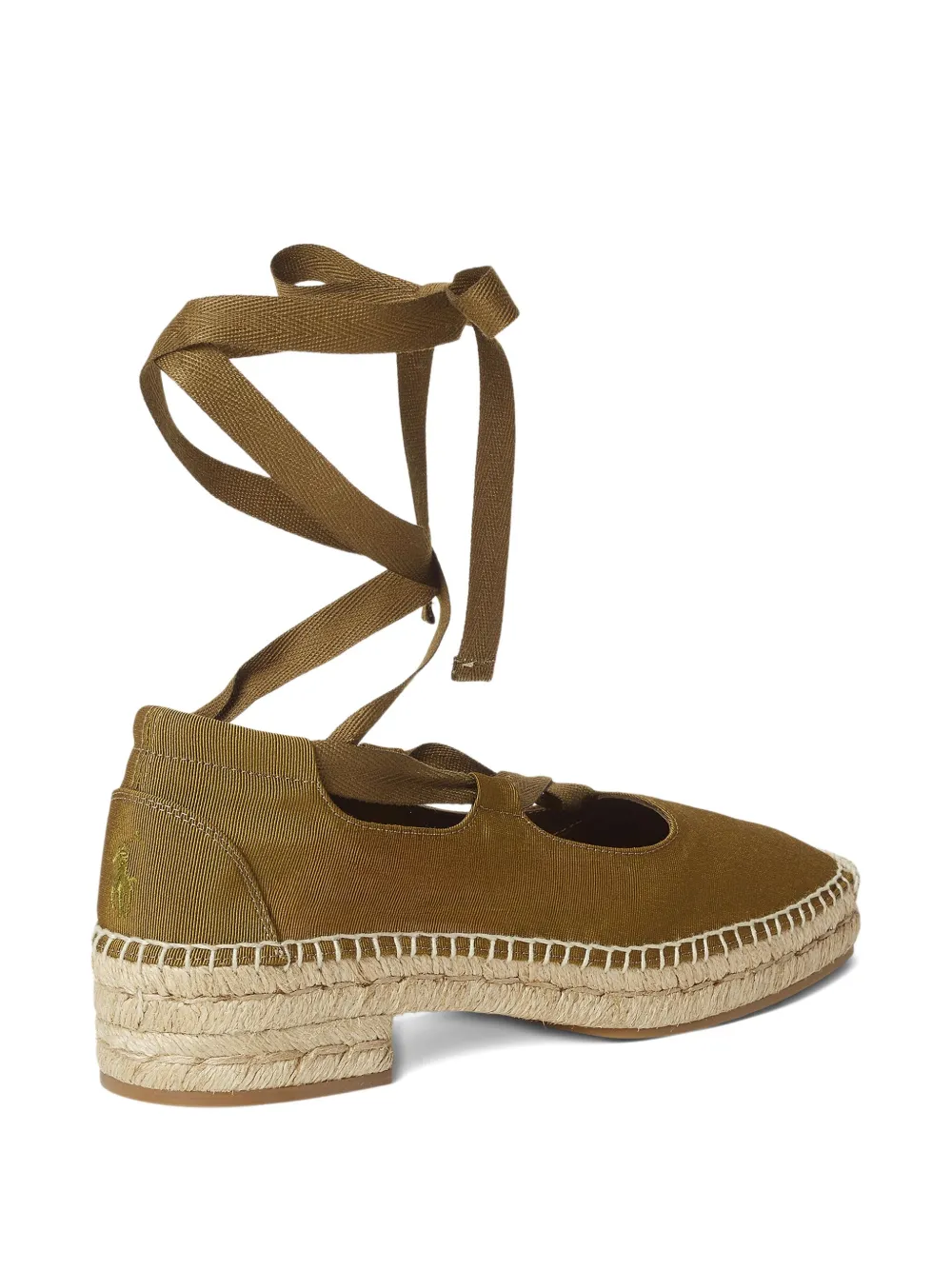 Polo Ralph Lauren Espadrilles met veters en hak Bruin