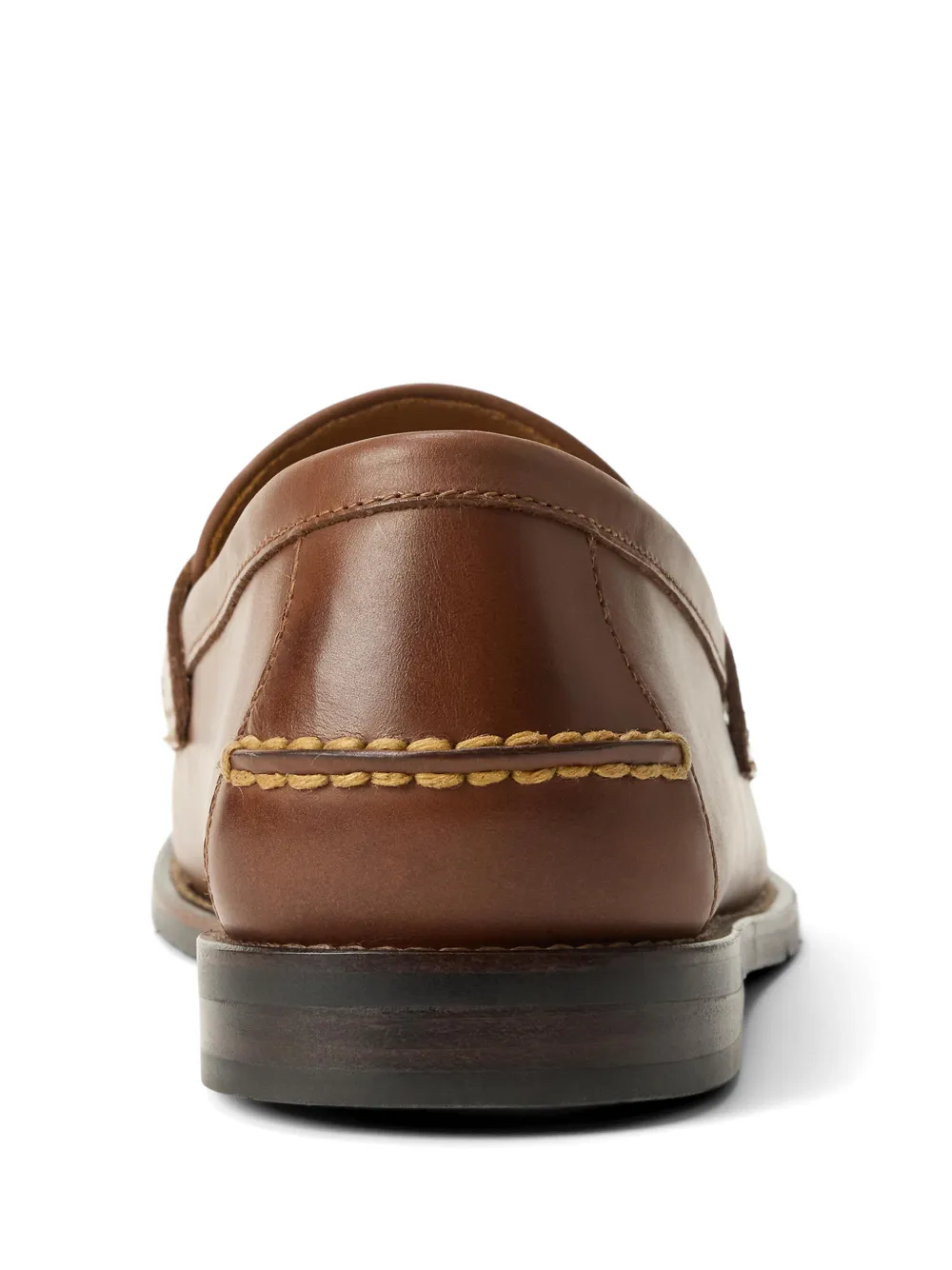 Polo Ralph Lauren Alston Penny leren loafers met raffia detail Bruin