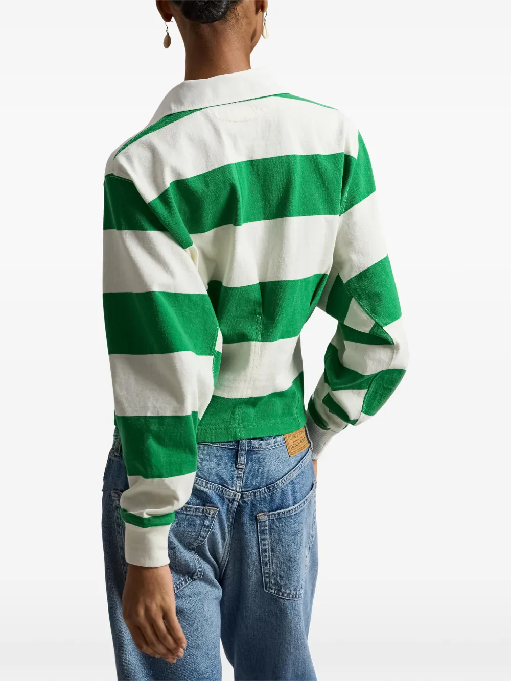 striped patch pocket rugby shirt