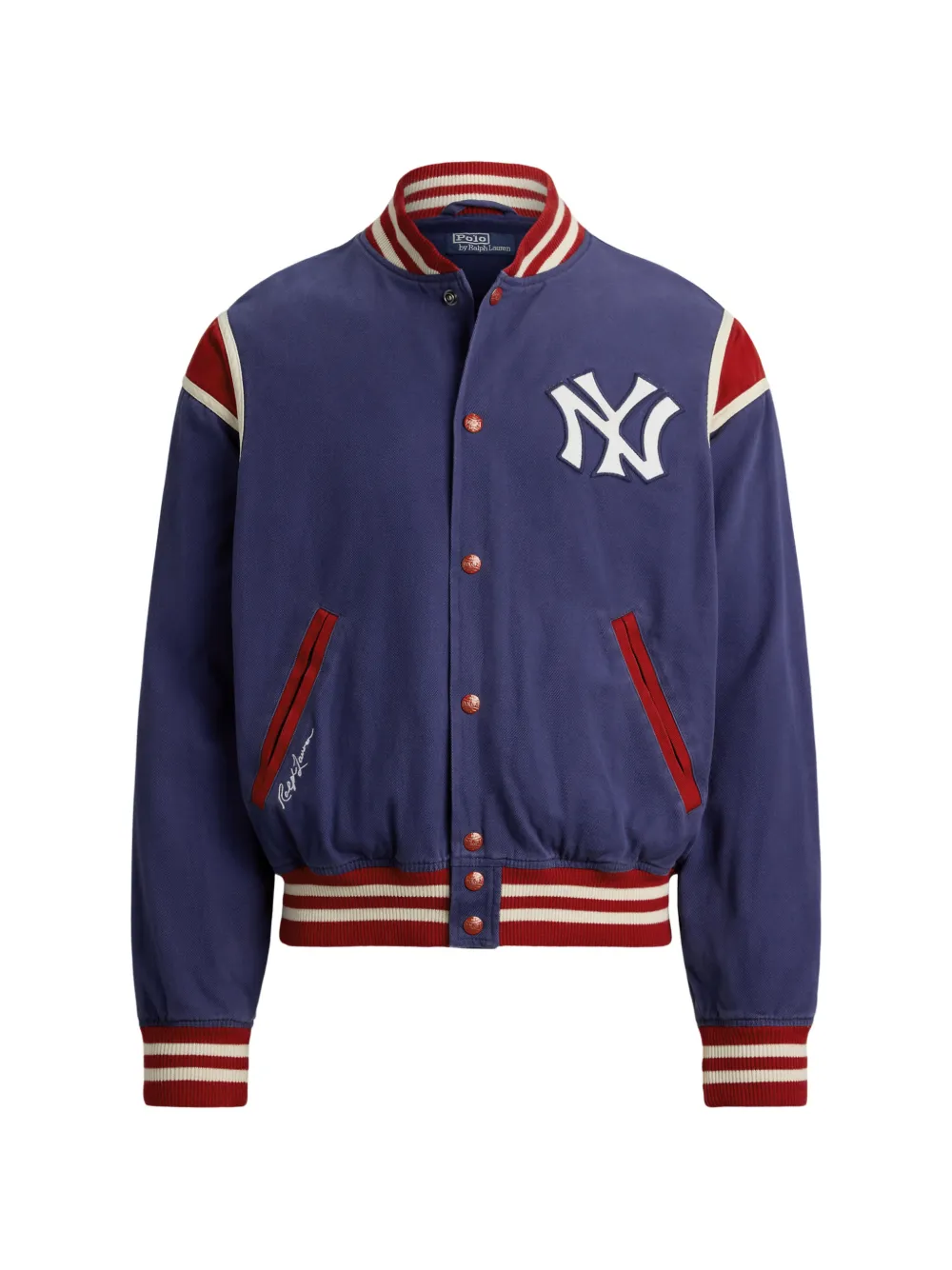 Polo Ralph Lauren x NY Yankees Bomberjacke mit Druckknöpfen - Blau