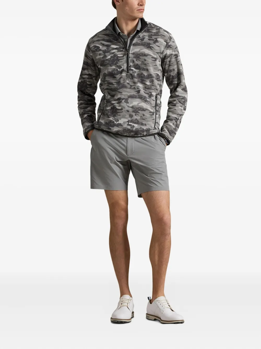 RLX Ralph Lauren Golf-Camo fleece pullover met geborsteld effect - Grijs