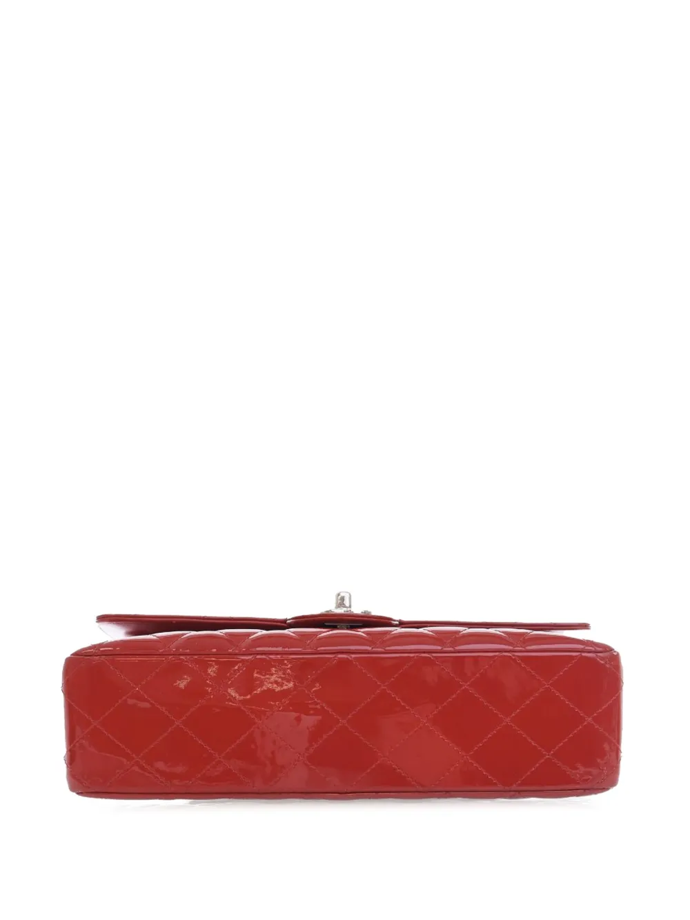 CHANEL Pre-owned 2009-2010 Medium Classic Patent Double Flap Shoulder Bag In Red