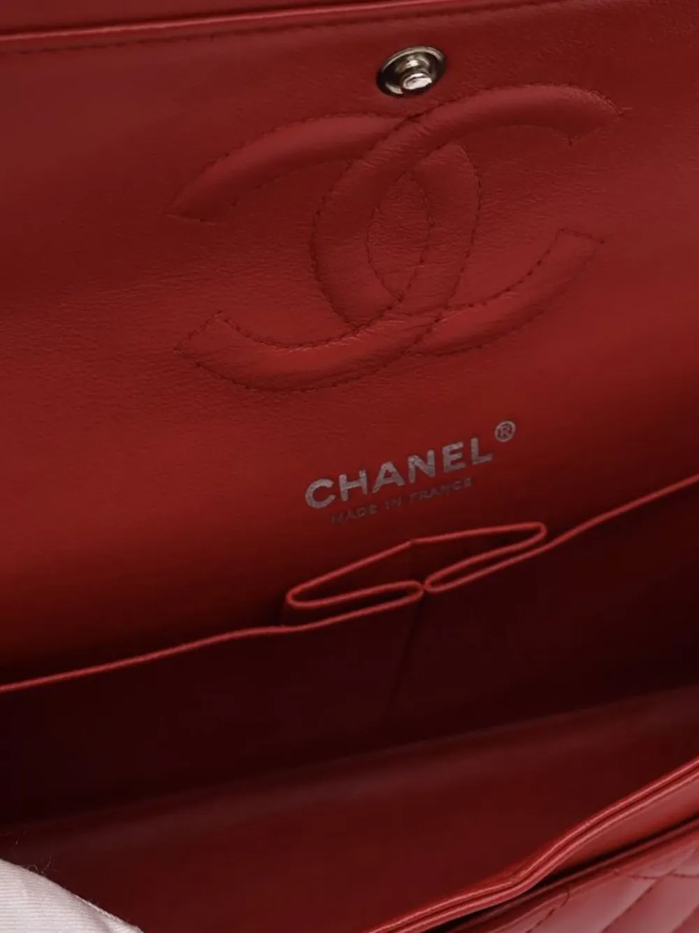 CHANEL Pre-owned 2009-2010 Medium Classic Patent Double Flap Shoulder Bag In Red