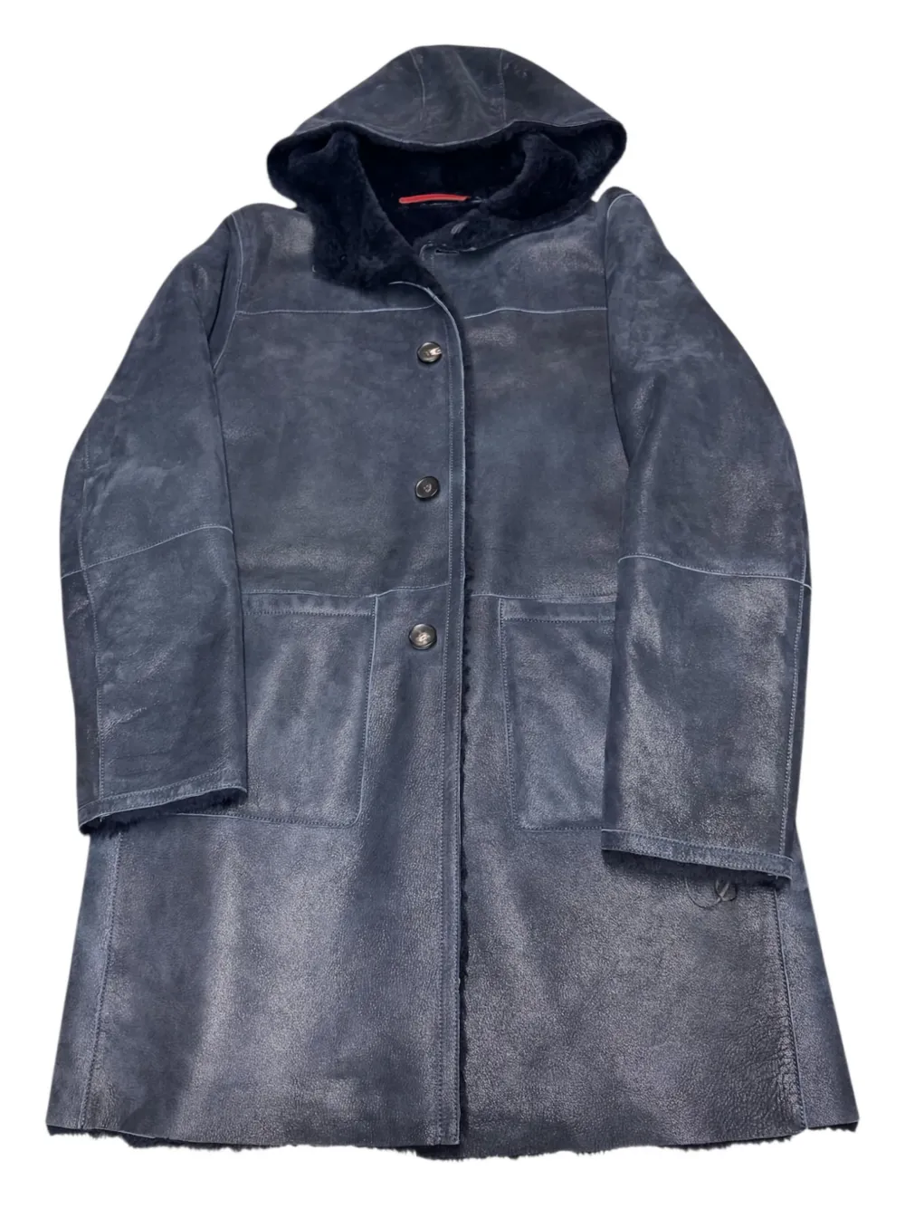 Suprema hooded button jacket | Blue | Image 1